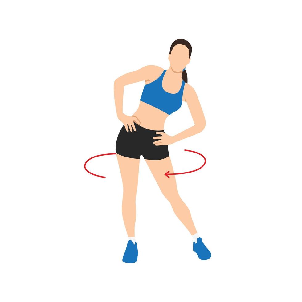Woman doing hip circle before a run